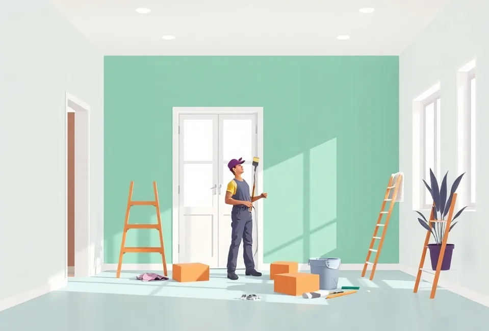 Intérieur rénové après travaux de peinture à Clichy