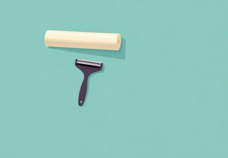 Pose de papier peint, rouleau et brosse à maroufler